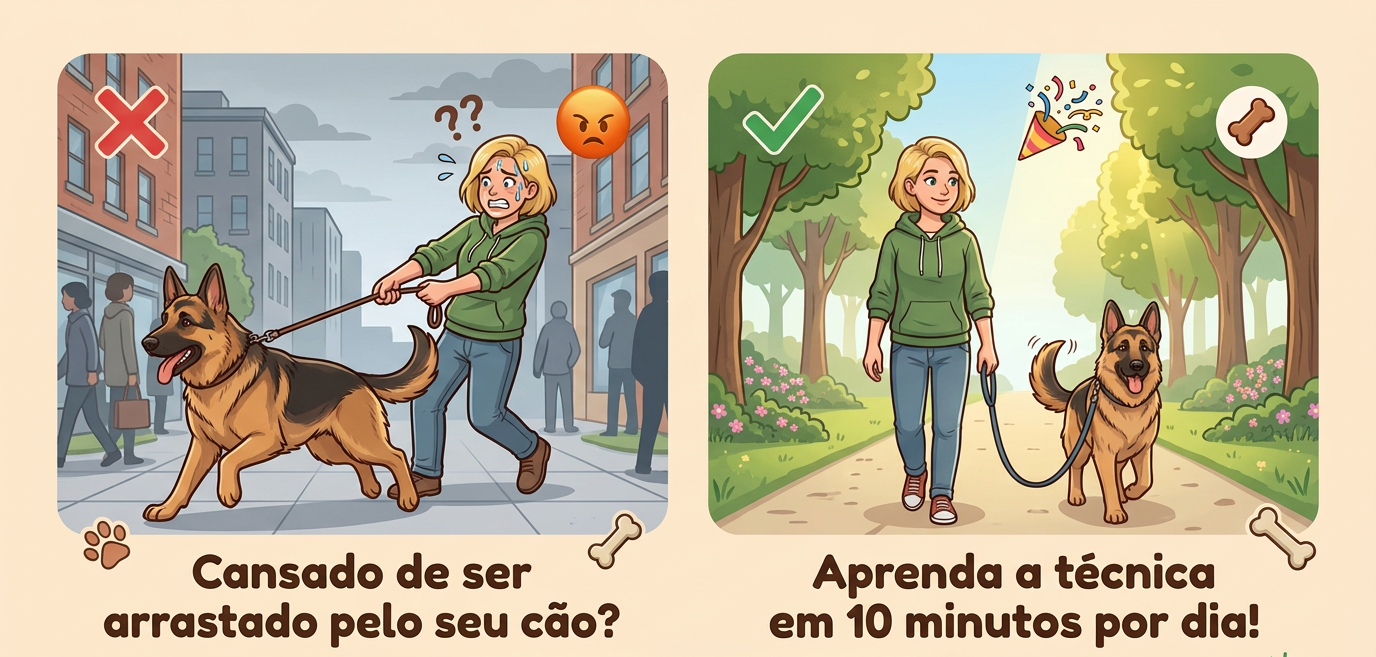 Antes e depois do treino com o Guia do Cão Sociável